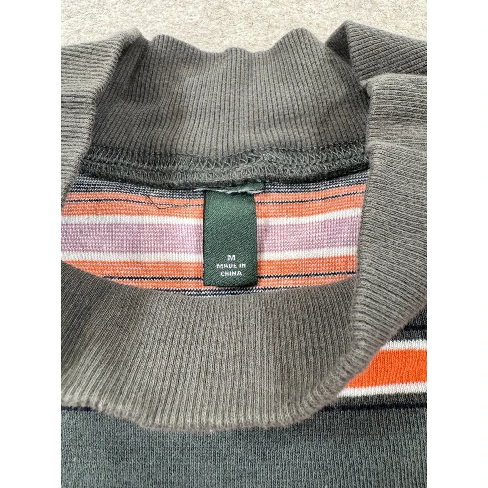 Wild Fable Womens Medium Black Orange Striped Mock Neck Pullover Sweater